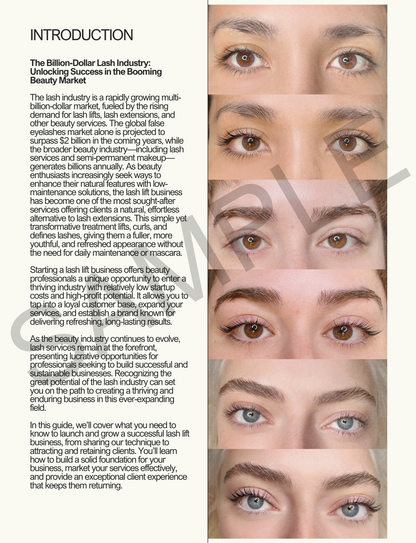 Celebrity Lashes EBook - The Complete Guide to Lash Lift, Business, Abundance - Lash Lift Training
